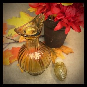 Vintage Avon amber glass cruet bottle with stopper